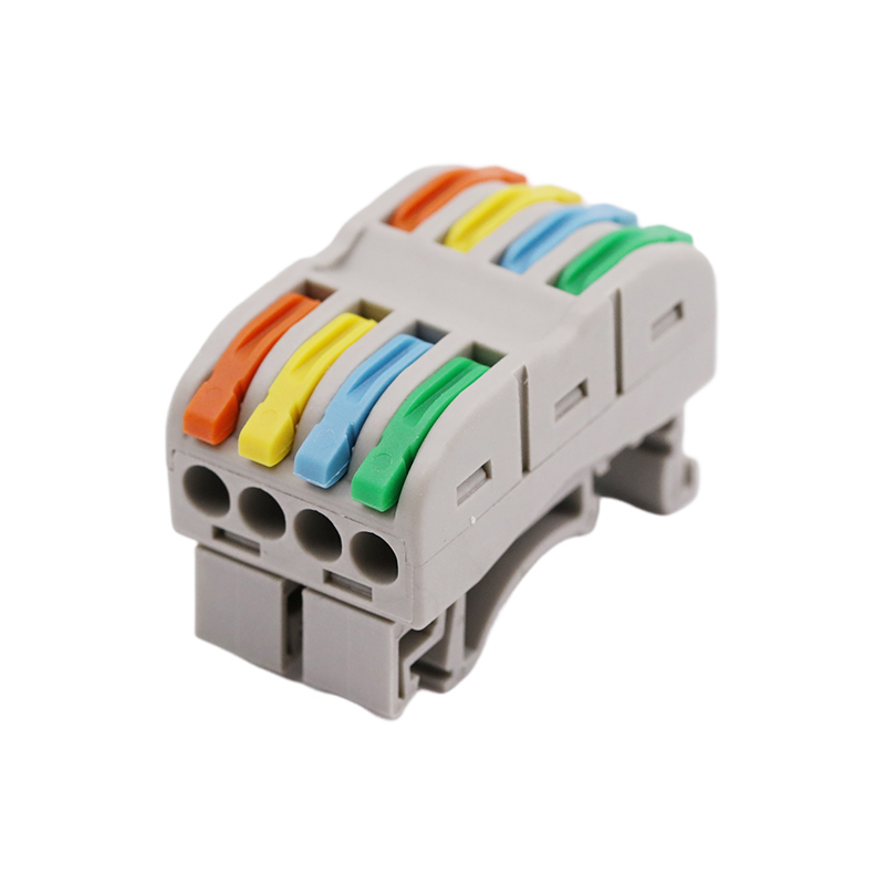 Đầu nối nhanh 4 trong 4 đầu ra DIN Rail đầy màu sắc