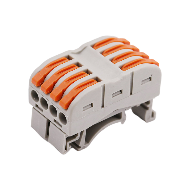 Đầu nối nhanh đầu cuối DIN Rail 4 trong 4 ra màu cam